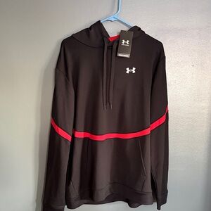 Men’s XL Under Armour Black Hoodie with Red Stripe